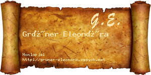 Grüner Eleonóra névjegykártya